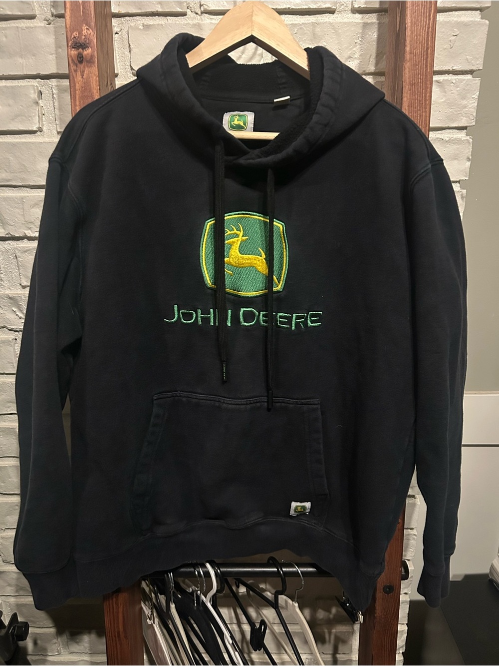 Vintage John Deere Logo Hoodie – Size L
